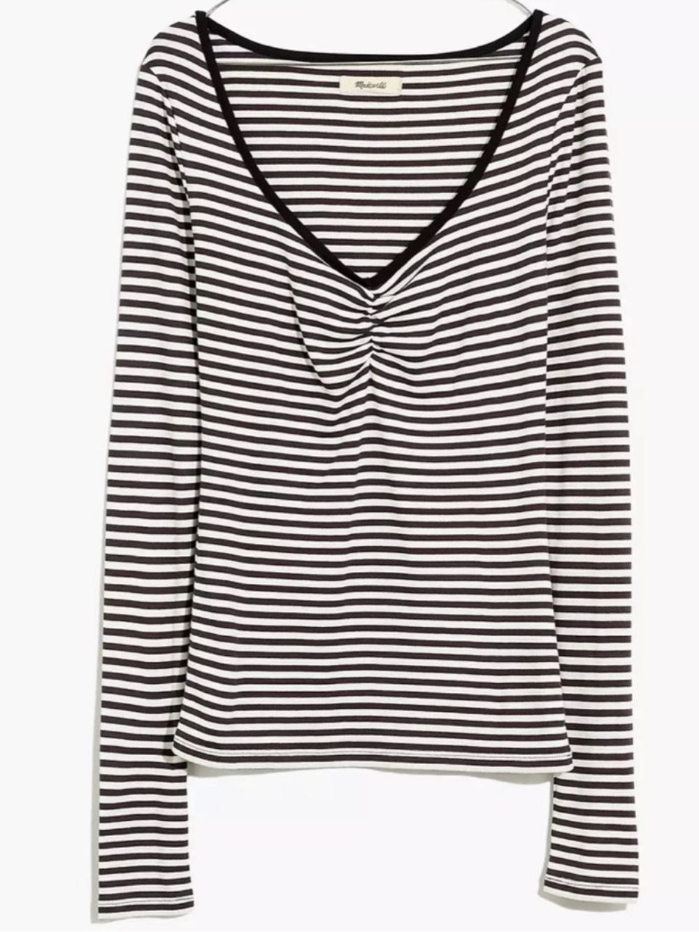 Madewell Striped Long Sleeved Sweeheart Tee Womens XS